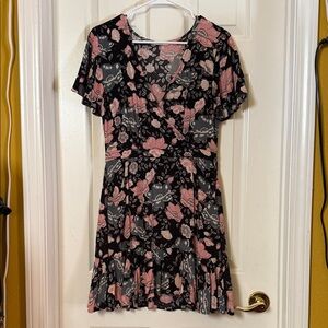 Spell Black and Pink Floral Dress